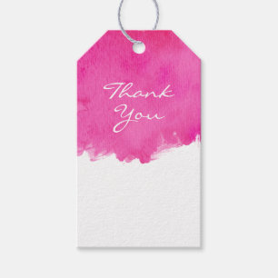 Pink Watercolor Paint Spritzer Vielen Dank Geschenkanhänger