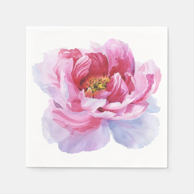 Pink Watercolor Peak Weißbuch Napkins Serviette (Vorderseite)
