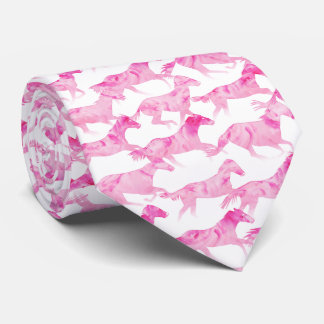 Pink Watercolor Pferde Krawatte