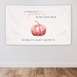 Pink Watercolor Pumpkin Baby Duschbanner Banner