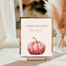 Pink Watercolor Pumpkin Baby Dusche Tabletop Schil