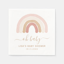 Pink Watercolor Rainbow Baby Dusche