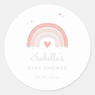 Pink Watercolor Rainbow Girl Baby Duft Runder Aufkleber