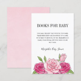Pink Watercolor Rose Babydusche Reservierungskarte Einladung