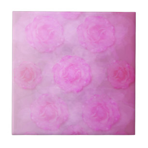 PINK Watercolor Rose Fliese