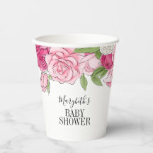 Pink Watercolor Rose Kinderdusche