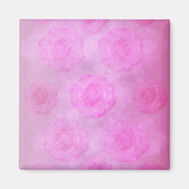 PINK Watercolor Rose Magnet (Vorne)