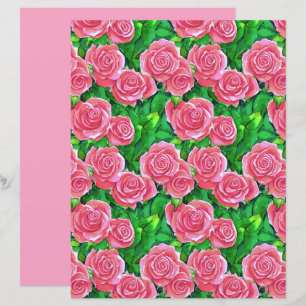 Pink Watercolor Rose Muster