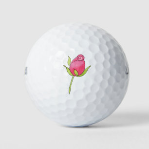 Pink Watercolor Rosenknospe Golfball