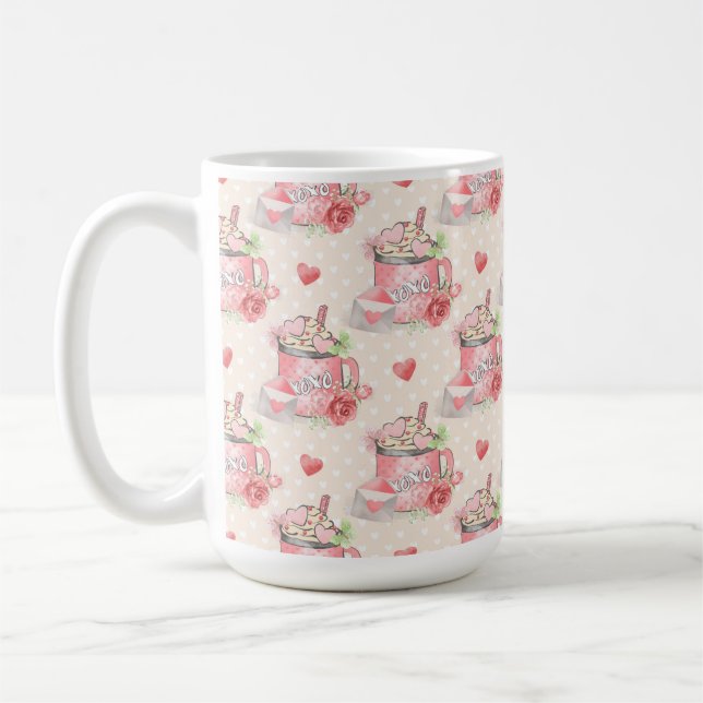 PINK WATERCOLOR SEIN MEIN VALENTINE TASSE (Links)