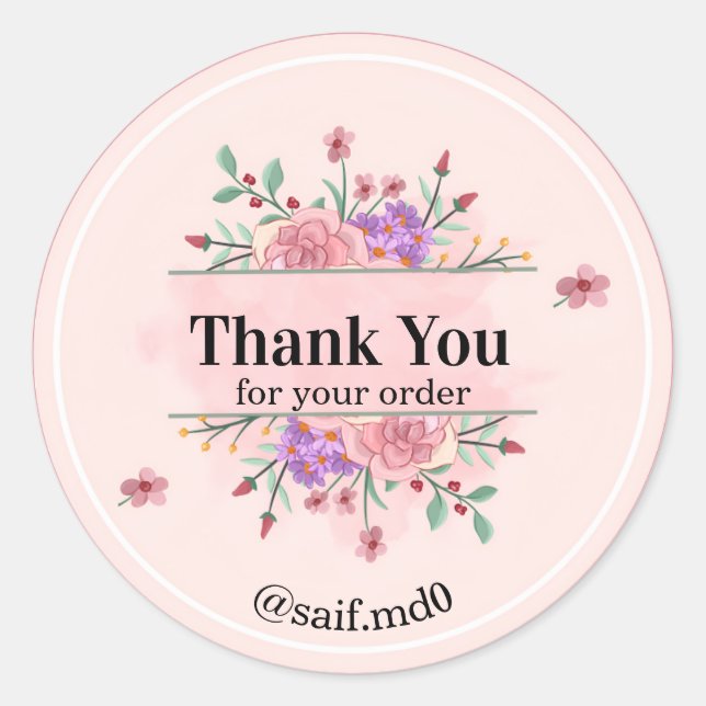 Pink Watercolor | Seller Packaging Stickers  (Vorderseite)