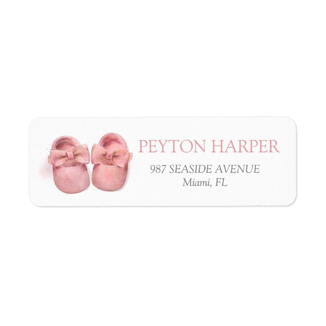 Pink Watercolor Shoes Babydusche (Vorne)