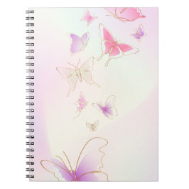 Pink Watercolor Spiral Foto Notebook (80 Seiten) Notizblock