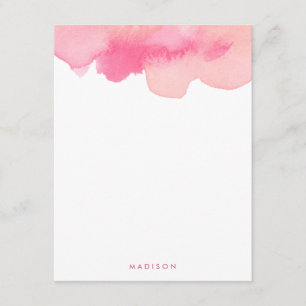 Pink Watercolor Splash Dankeschön Hinweise Einladung