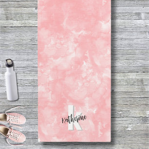 Pink Watercolor Stilvolle Moderne Initial Yogamatte