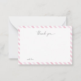 Pink Watercolor Strichen Danke Mitteilungskarte