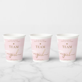 Pink Watercolor Team Girl Gender Reveal Party Pappbecher