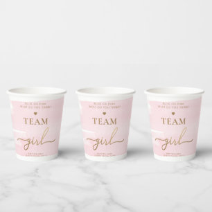 Pink Watercolor Team Girl Gender Reveal Party Pappbecher