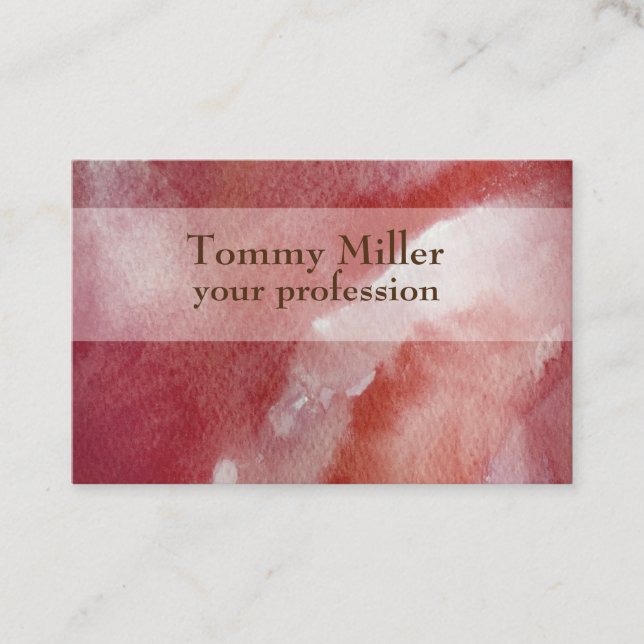Pink Watercolor Trendly Berufliche Visitenkarte (Vorderseite)