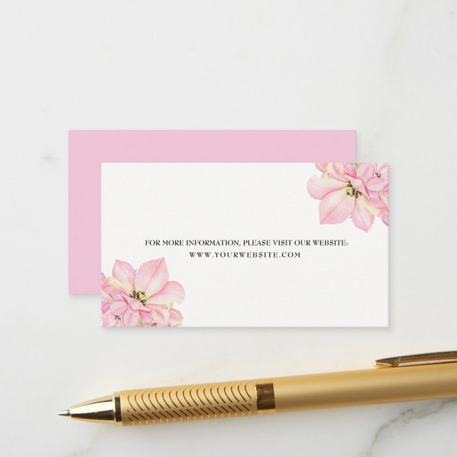 Pink Watercolor Tulips Hochzeitkarte Begleitkarte (Vorderseite/Rückseite Beispiel)