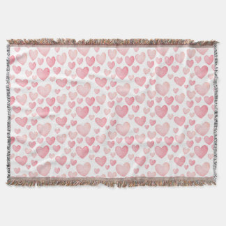 Pink Watercolor Valentine Hearts Decke