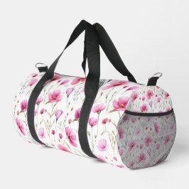 Pink Watercolor Wildflower  Duffle Bag