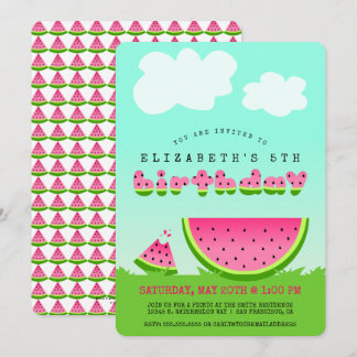 Pink Watermelon Birthday Picnic Party Einladung