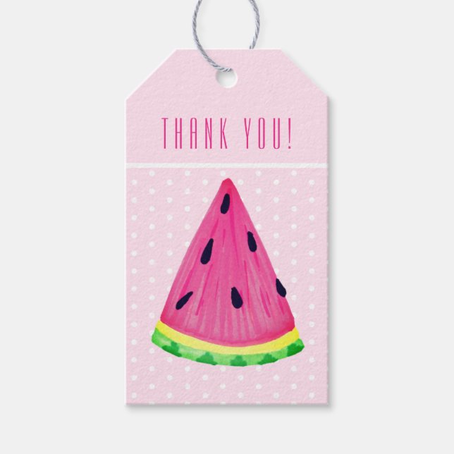 Pink Watermelon Danke Geschenkanhänger (Vorderseite)