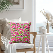 Pink Watermelon Fruit Slices Pattern Preppy