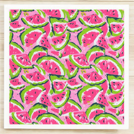 Pink Watermelon Fruit Slices Pattern Preppy Serviette