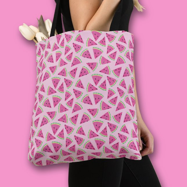Pink Watermelon-Muster Tasche (Pink watermelon fruit all over print tote bag)