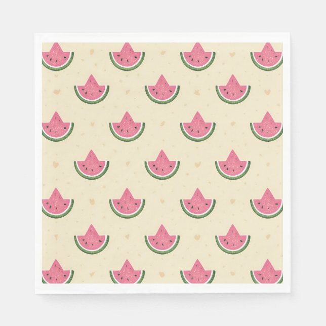 Pink Watermelon Sommer Mittagessen Napkins - 50ct Serviette (Vorderseite)