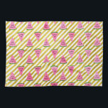 Pink Watermelon und Gelber Streifen Sommermuster Geschirrtuch<br><div class="desc">Niedlich rosa Wassermelone und gelber Streifen Sommermuster. Dieses Fun Pink Watermelon mit Black Seeds Fruit Print ist perfekt für einen Sommer Geburtstag Geschenk.</div>
