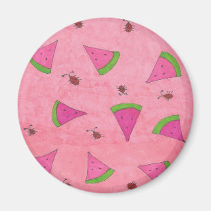 Pink Watermelon und Lady Bugs Magnet