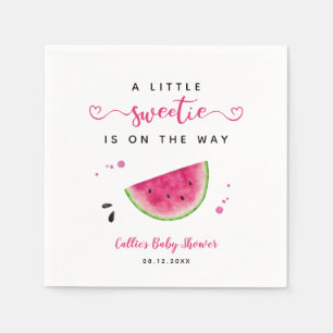 Pink Watermelon Wasserfarbe Frucht Babydusche Serviette