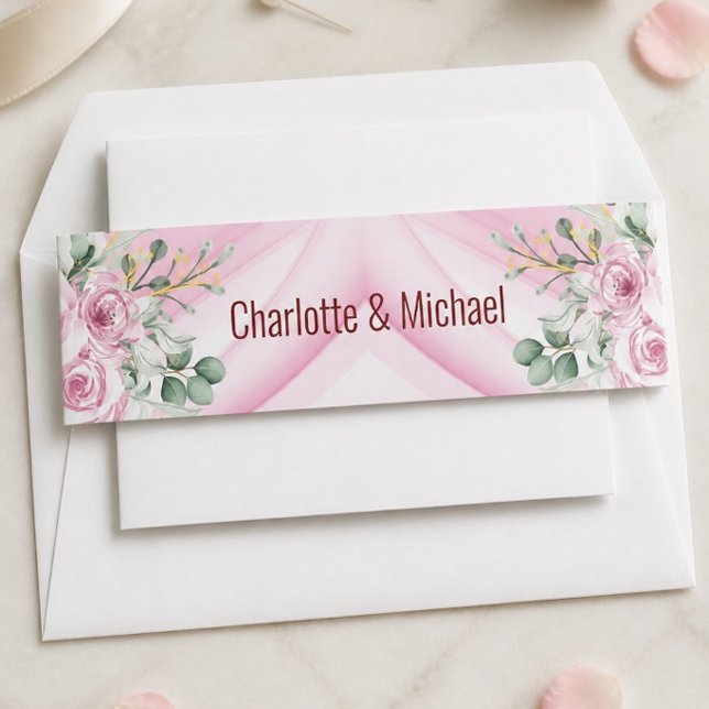 Pink Wave & Floral Wedding Bly Band (Von Creator hochgeladen)