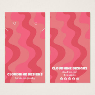 Pink Waves Earring Necklace Juwelier Display Card