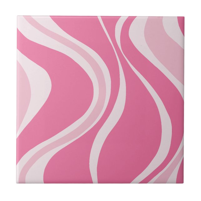 Pink Waves Fliese (Vorderseite)