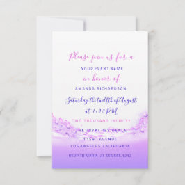 Pink Waves Ocean Pink Lila Ombre Bridal Wedding Einladung