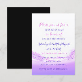 Pink Waves Ocean Pink Lila Ombre Bridal Wedding Einladung