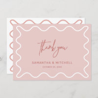 Pink Wavy Border Danke Karte