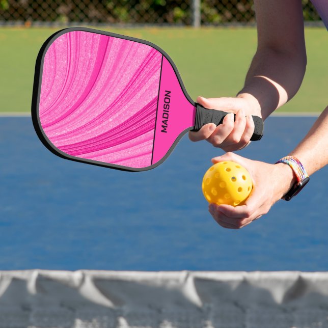 Pink Wavy Glitzer Pickleball Schläger (InSitu)