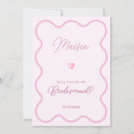 Pink wavy wird meine Bridesmaid-Karte sein Einladung