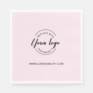 Pink Website für das Logo des Unternehmens Serviette