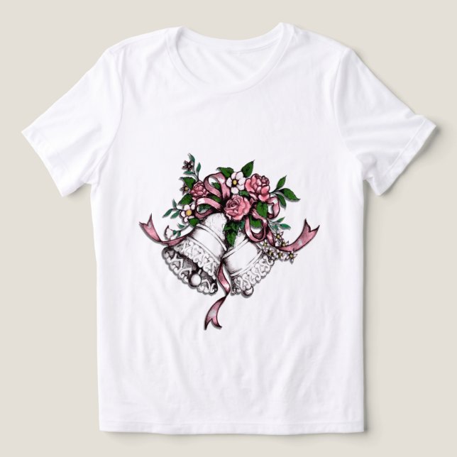 Pink Wedding Bells Personal Back Tri-Blend Shirt (Design Vorderseite)
