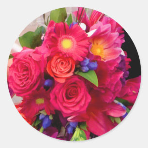 Pink Wedding Blume Bouquet Umschlag Aufkleber Stic