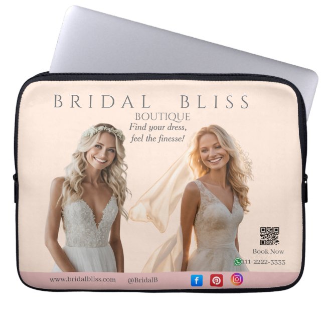 Pink Wedding BRIDAL BLISS Branding elegant relax Laptopschutzhülle (Vorderseite)
