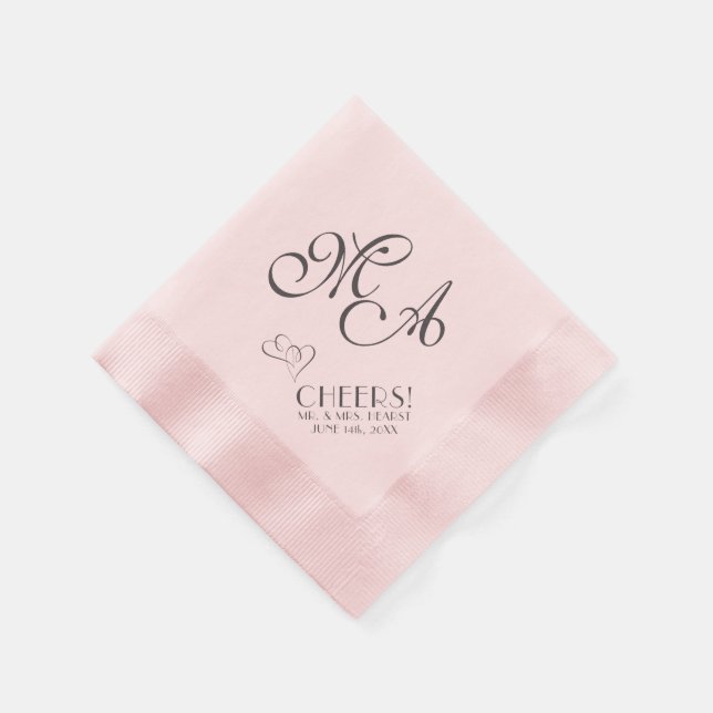 Pink Wedding CHEERS! Standard Cocktail Napkin Serviette (Ecke)