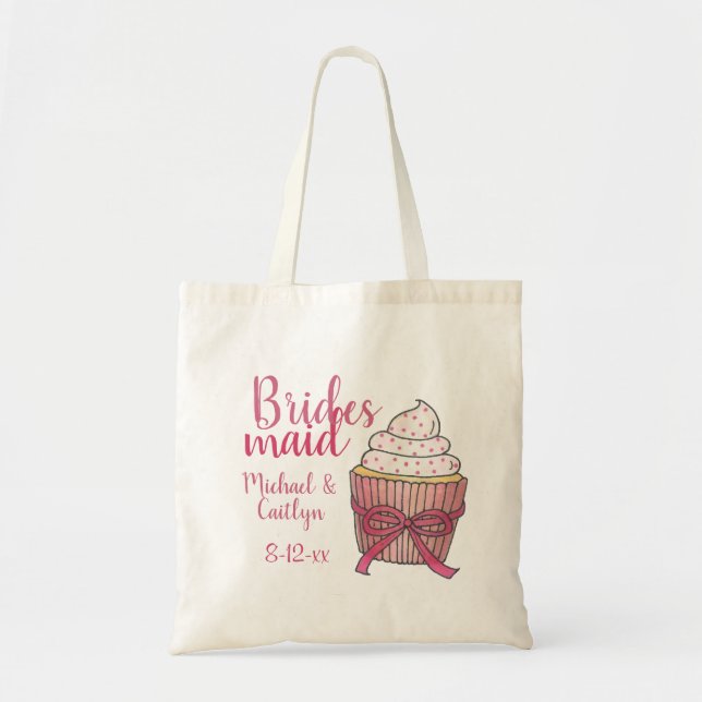 Pink Wedding Cupcake Bridesmaid Tasche (Vorne)