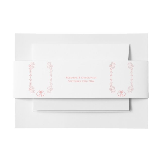 Pink Wedding Einladung Bauch Band Bells (Vorderseite Beispiel)